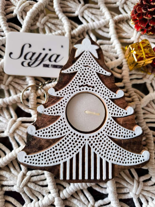 Buy Christmas Tree Tea light Holder | Wooden Candle Holder | Festive Gift