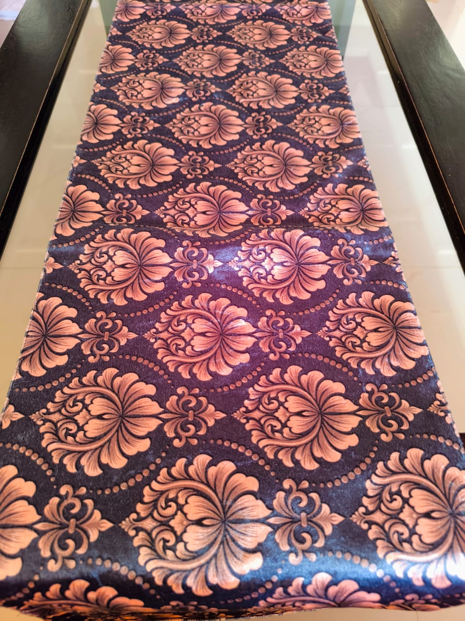 Classical French Damask Velvet Table Runner 12 x 72 inches