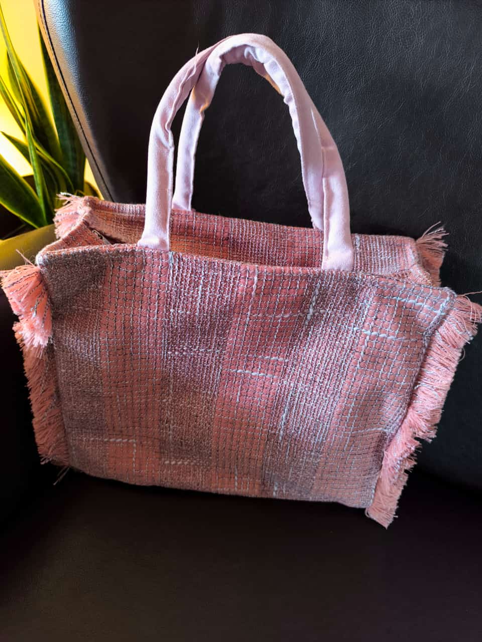 Handloom weaved Thick Cotton Fringe Shoulder Shopping bag