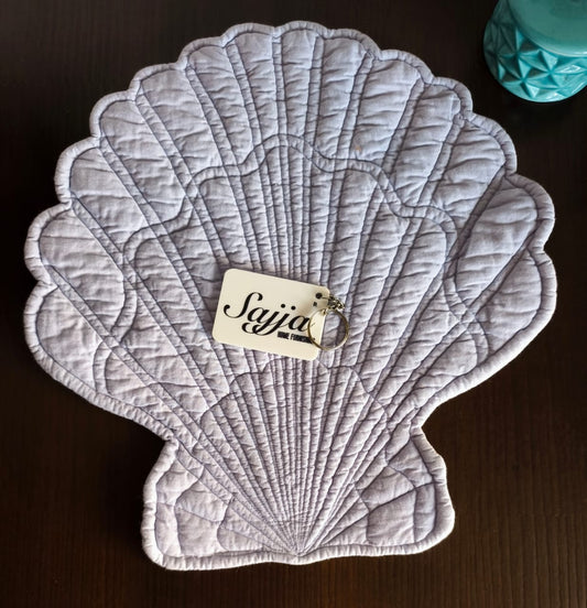 Shell Lavender Embossed Quilted Cotton Table Placemat Trivet