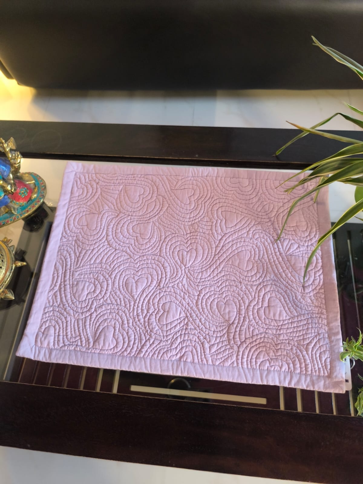 Lilac Quilted Cotton Rectangular Table Fabric Place mat Focal Runner