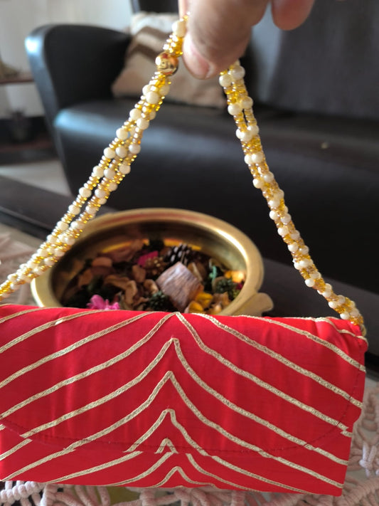 Designer Red Clutch Gift Bags | Handcrafted Potli Bags | Buy Party favors party favors