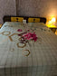 Summery Sab Green Impression Collection Cotton Double Bed King Bedsheet 9f x 9f