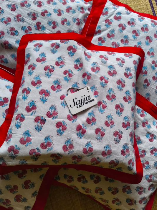 Hand Block Printed Standard Size Cushion Cover (16×16 inch) Cotton