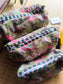Buy Sajja Hand Block Sage Green Floral Print Travel Kit | Cotton Pouch Bag Travel Utility Set of 3