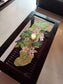 Butterflies And Leaves Mint Green  Beaded Table Runner Home Decor