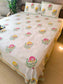 Designer Phool Hand block Premium Cotton King Bedsheet 9 x 9 feet