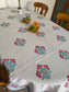 Designer Hand block Rectangular Floral Cotton Table Cover - 60 x 90 inches 6 seater | smaller 8 seater  Table Cloth