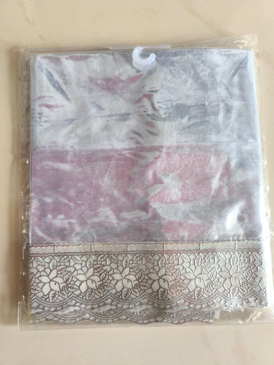 Transparent PVC 6 Seater Dining Table Cover With Silver border Size (60x90)  6 seater | smaller 8 seater