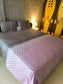 Premium Ombre Collection Fine Cotton Lilac White Double Bedsheet Super King 9f x 9f