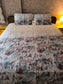 Buy Online Designer Ombre Blue Brown Fine Cotton King Bedsheet 108 x 108 inches