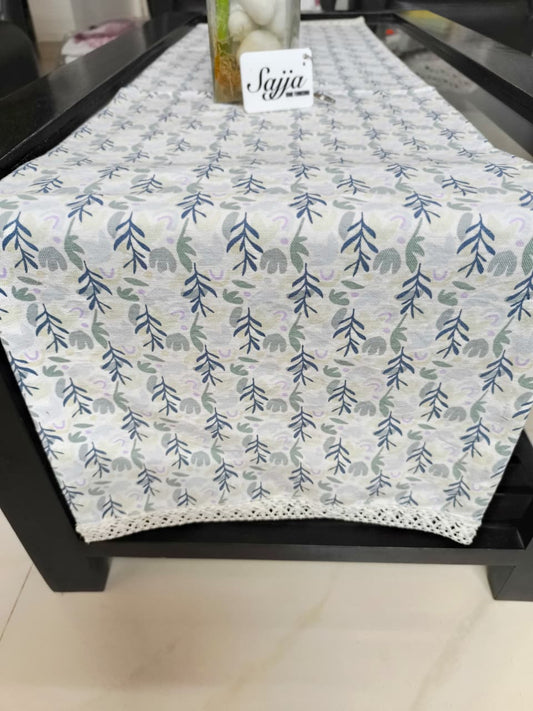 Contemporary Blue Green  Table Runners, Organic Cotton |  Microwave Cover