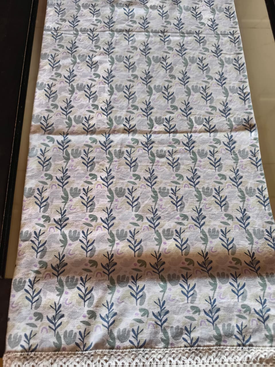 Contemporary Blue Green  Table Runners, Organic Cotton |  Microwave Cover