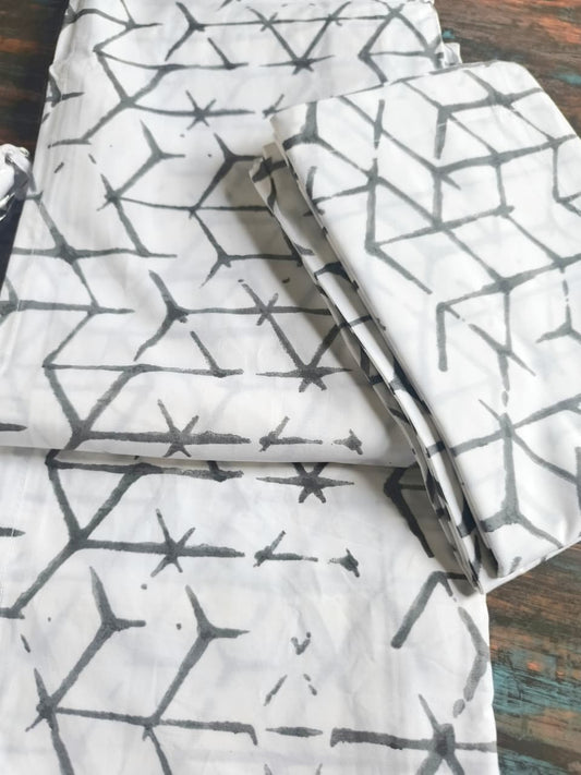 Deluxe Premium Cotton Abstract Double Bedsheet Super King 9f x 9f