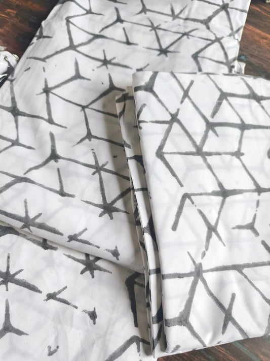 Deluxe Premium Cotton Abstract Double Bedsheet Super King 9f x 9f