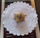 Sajja Buy Online Silver Grey Floral Cotton Round Table Fabric Placemat