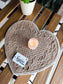Velvet Brown Heart Trapunto Decorative Quilted Table Placemat Mat