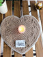 Velvet Brown Heart Trapunto Decorative Quilted Table Placemat Mat