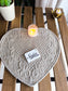 Velvet Brown Heart Trapunto Decorative Quilted Table Placemat Mat
