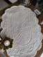 Velvet Chic Off White Embossed Oval Quilted Organic Cotton Table Placemat - 1 piece