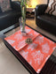 Designer Orange White Coral Reversible Thick Duck Cotton Floor Mat |Use as Table Décor Mat | Perfect Kids Mat