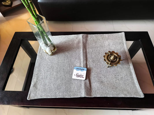 Buy Sajja earthy Brown Weaved Duck Cotton Floor Mat Rug | Use as Table Décor Mat | Reversible Stripe Pattern