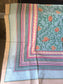 Pure Cotton Hand block Floral Motif Green Kamal Single Bedsheet (60x 90in)