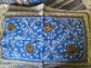 Pure Cotton Hand block Green Blue Floral Single Bedsheet (60x 90in)