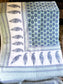 Handblock Print Pure Cotton Blue Mughal Butta Single Bedsheet (60 x 90in)