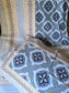 Hand block Print Pure Cotton Blue Abstract Pattern Single Bedsheet (60 x 90in)