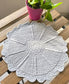 Beige Greyish Medium Round Quilted Decorative Table Placemat Trivet