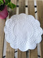 Stylish White Patterned Quilted Cotton Round Table Placemat Trivet