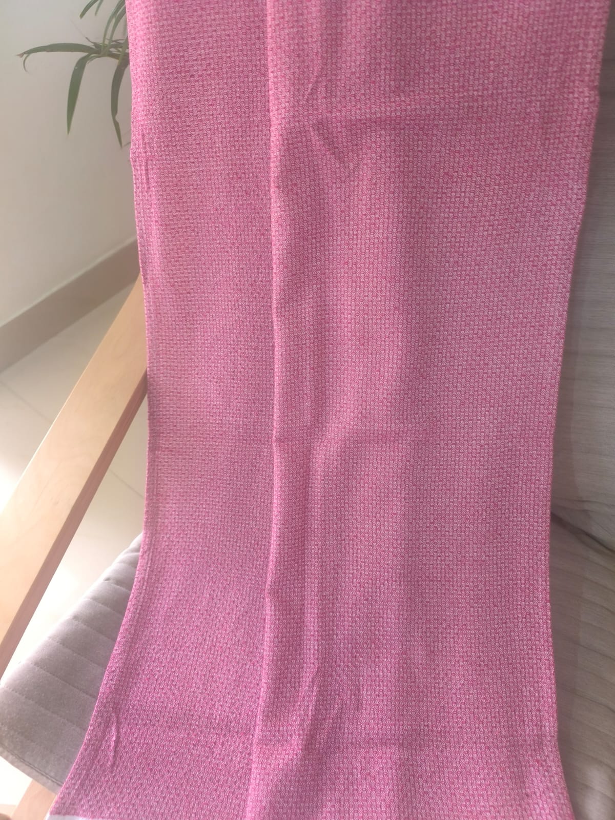 Absorbent Weaved Tasseled Turkish Organic Cotton Bath Towel Pink - large