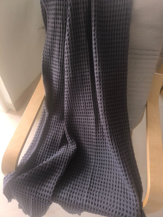 Grey Royal Luxurious Organic Cotton Waffle Bath Towel