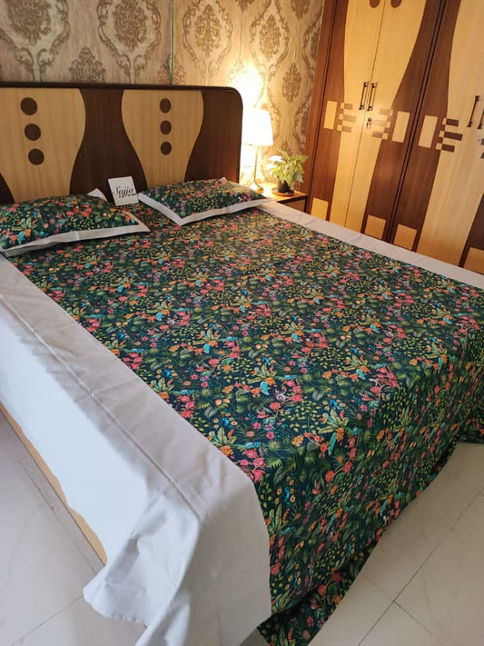 Sajja Checkered Signature Duck Cotton Bedcovers/Bedspreads