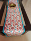 Stylish French Floristry Orange Beige Teal Silk Table runner (12 x 72 inches)