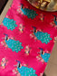 Designer Rich Rose Peacock Multicolour Dupion Silk Table Runner 12 x72 inches | 6 seater Table | Console Unit Runner