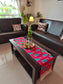 Designer Rich Rose Peacock Multicolour Dupion Silk Table Runner 12 x72 inches | 6 seater Table | Console Unit Runner