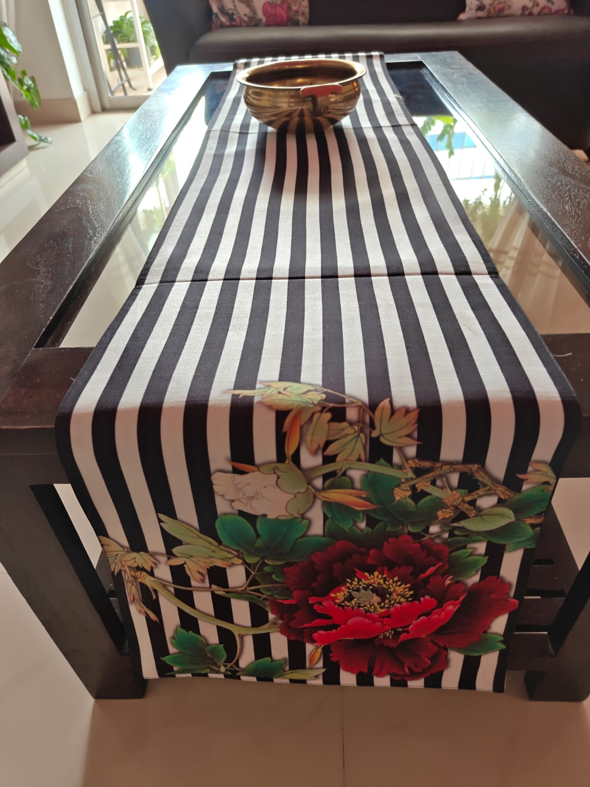 Chic Chintz Silk Table Runner Dining Table Runner | Centre table(L-72in, W-12in)