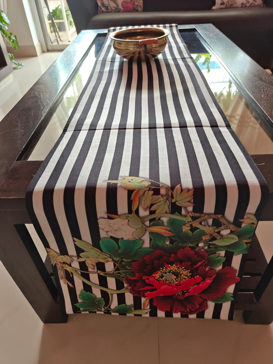 Chic Chintz Silk Table Runner Dining Table Runner | Centre table(L-72in, W-12in)