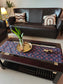 Buy Sajja Indigo Ajrakh Dupion Silk Table Runner (L-72in, W-12in) Online