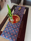 Buy Sajja Indigo Ajrakh Dupion Silk Table Runner (L-72in, W-12in) Online