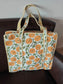 Yellow White Floral Block print tote bag - Handblock quilted women's bags - Women's handbag