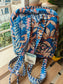 Stylish Floral Blue Quilted block print back pack -Toddler baby - laptop back pack- Girl Women kids