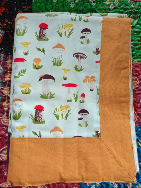 Abstract Thick Cotton Table Cloth 6 to 8 Seater Table Cover Mushroom Print  60" x 90"