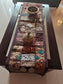 Patchwork Khambadyia Embroidered Brown Cotton Table Runner