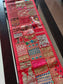 Ethnic Rectangular Khambadiya Embroidery Red Cotton Table Runner ( 14x 60 inches)