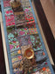 Grey Handmade Embroidered Patchwork Multicolor Cotton Table Runner
