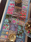Grey Handmade Embroidered Patchwork Multicolor Cotton Table Runner