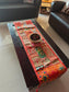 Orange Patchwork Embroidered Cotton Khambadiya Patchwork Table Runner